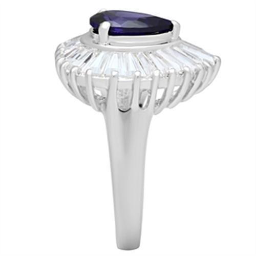 SS004 - Silver 925 Sterling Silver Ring with AAA Grade CZ in Tanzanite LuxuryLifeWay Online Store