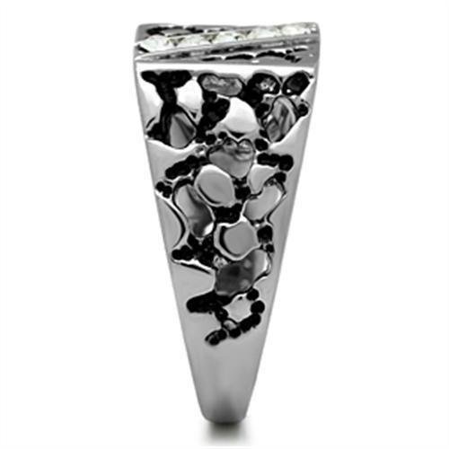 TK367 - High polished (no plating) Stainless Steel Ring with Top Grade Crystal in Clear LuxuryLifeWay Online Store