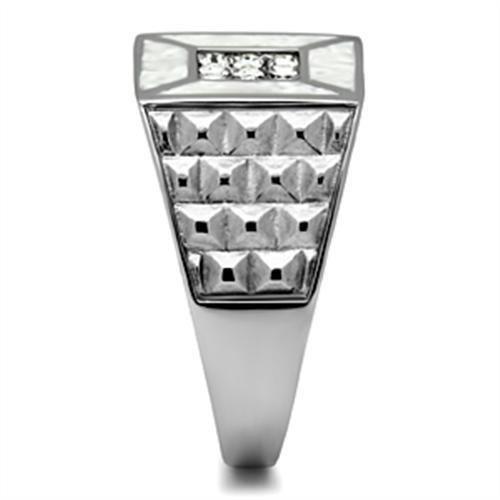 TK385 - High polished (no plating) Stainless Steel Ring with Top Grade Crystal in Clear LuxuryLifeWay Online Store