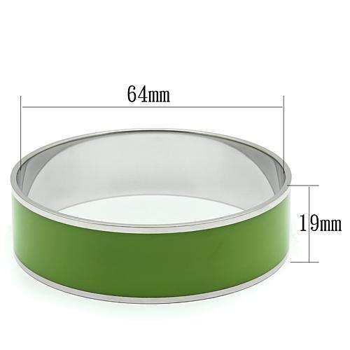 TK787 - High polished (no plating) Stainless Steel Bangle with Epoxy in Emerald LuxuryLifeWay Online Store