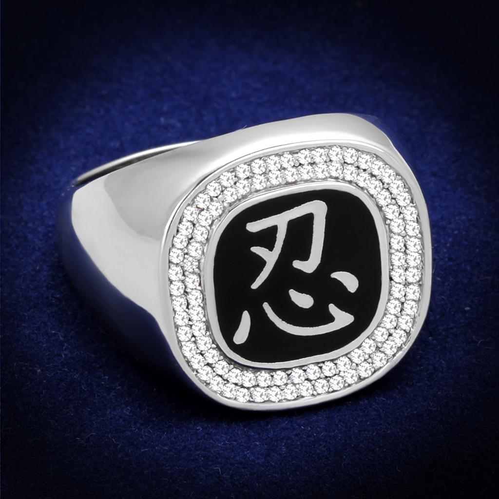 TS225 - Rhodium 925 Sterling Silver Ring with AAA Grade CZ in Clear LuxuryLifeWay Online Store