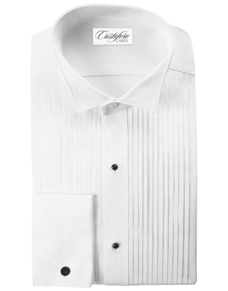 "Verona" White Pleated Wingtip Tuxedo Shirt LuxuryLifeWay Online Store