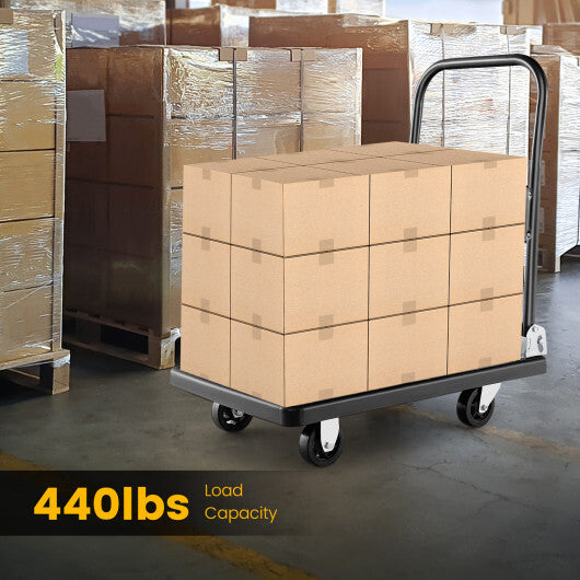 Costway Folding Push Cart Dolly Platform Hand Truck with 360 Swivel Wheels 440LBS Capacity LuxuryLifeWay Online Store