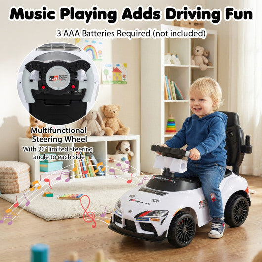 Costway 3-in-1 Toyota Licensed Foot-to-Floor Stroller Sliding Walking Toy-White LuxuryLifeWay Online Store