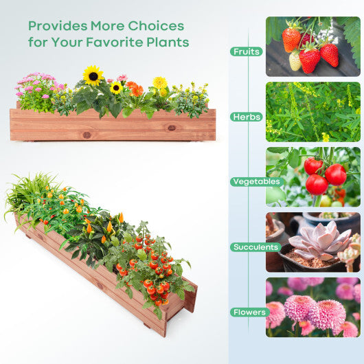 Costway 36 Inch Wooden Flower Planter Box Garden Yard Decorative Window Box Rectangular LuxuryLifeWay Online Store