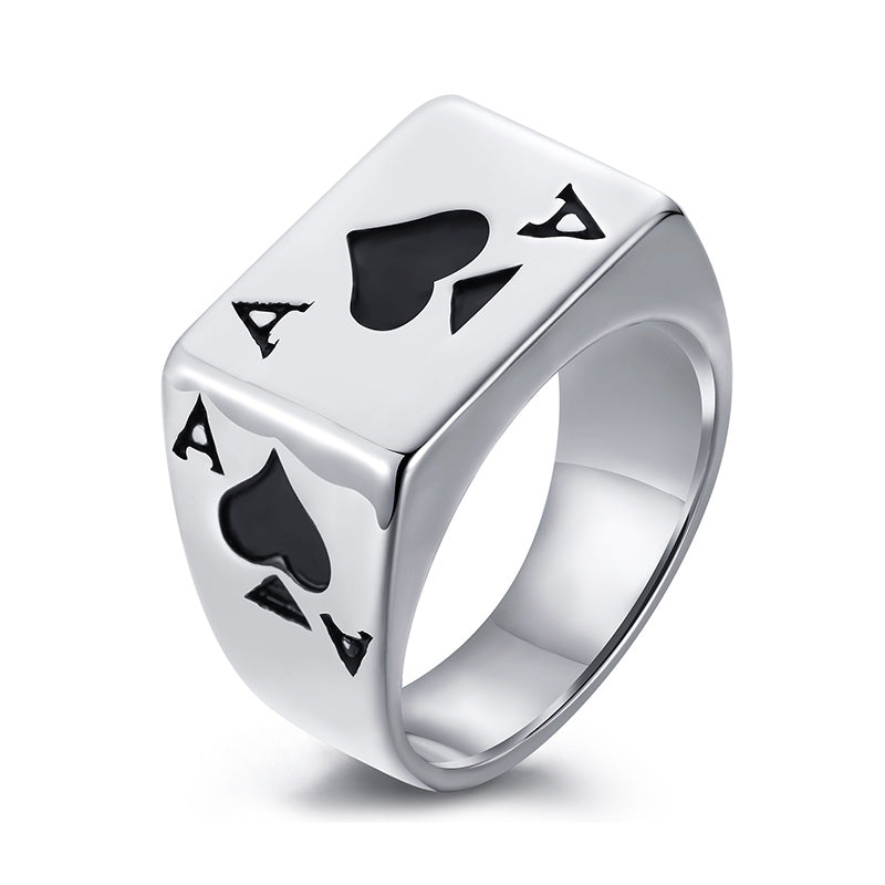Ace Of Spades Signet Ring Pi-Mart