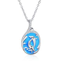 Dolphin Zircon 925 Silver Pendant Necklace for Women Girls LadyShow.Store