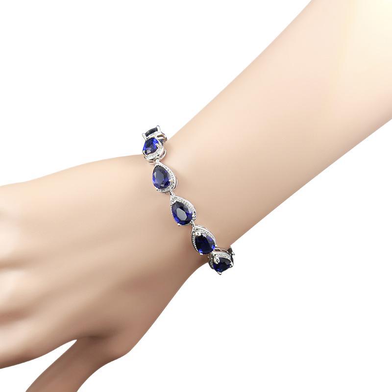 Jewelry Four-piece Set Rings Pendants Earrings Drop-shaped Gem LadyShow.Store