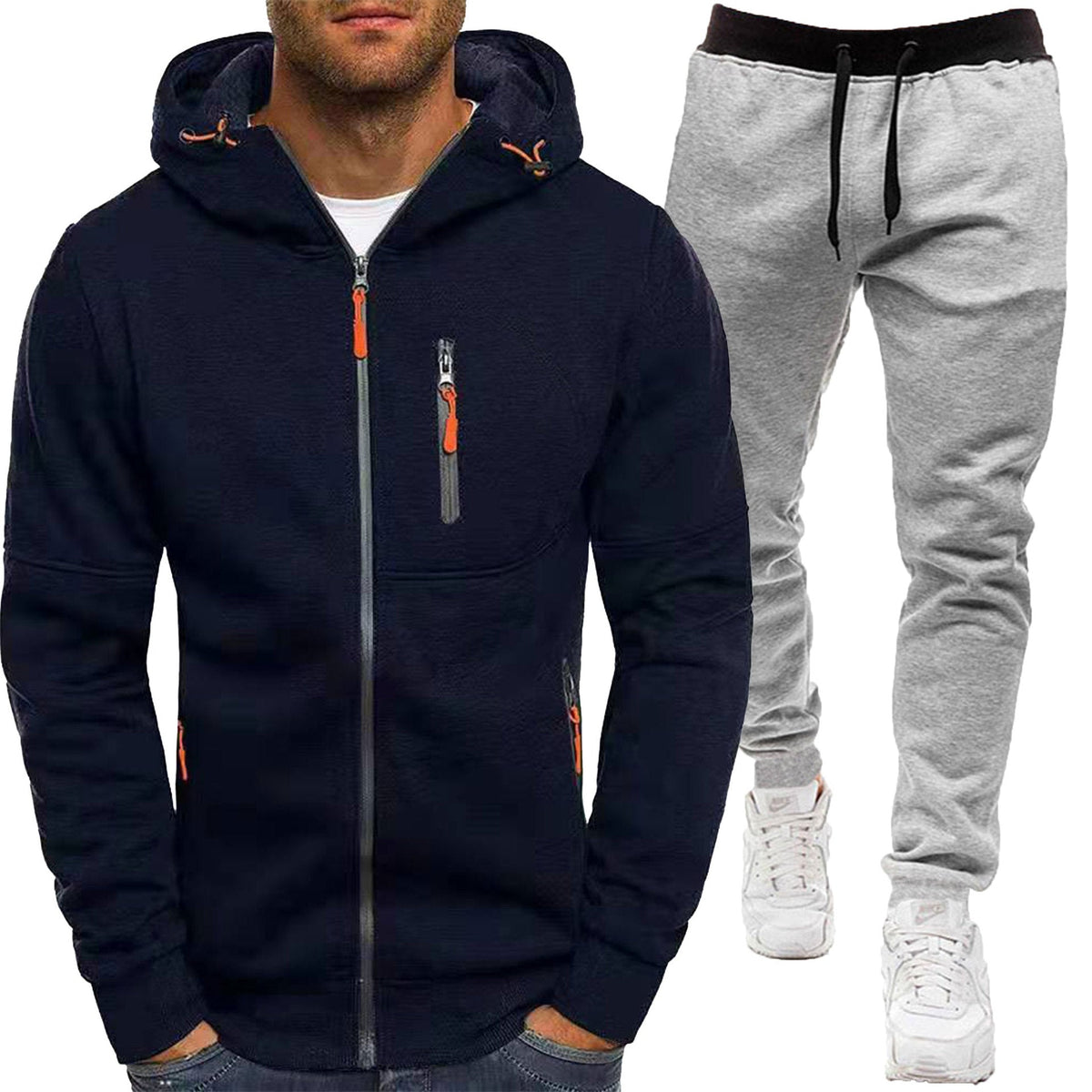 2026 FallWinter New Mens Set Casual Hooded Sweatshirt Sportswear NorixaFashion.com