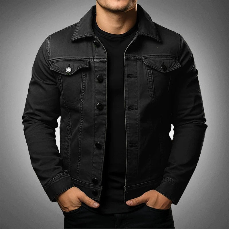 Men's Jacket Denim Coat Tooling Solid Color Thick Coat LadyShow.Store