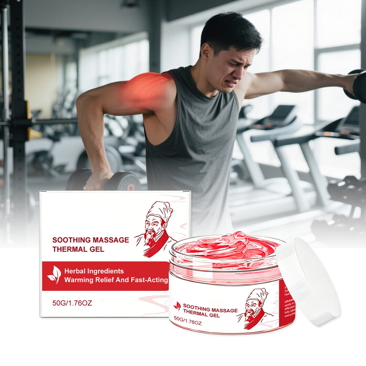 Mild Formula Care Knee, Shoulder, Neck, Elbow Joint, Massage, Apply Externally, Easy To Absorb, Soothing Massage Gel 50g, 1 Box Tri Light Beauty