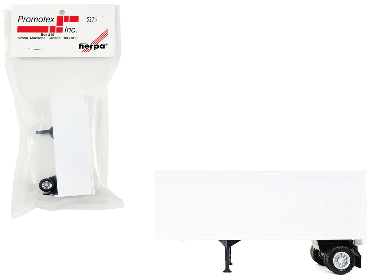 27ft Single-Axle Trailer (No Converter Dolly) White 1/87 (HO) Plastic Model by Promotex LuxuryLifeWay Online Store