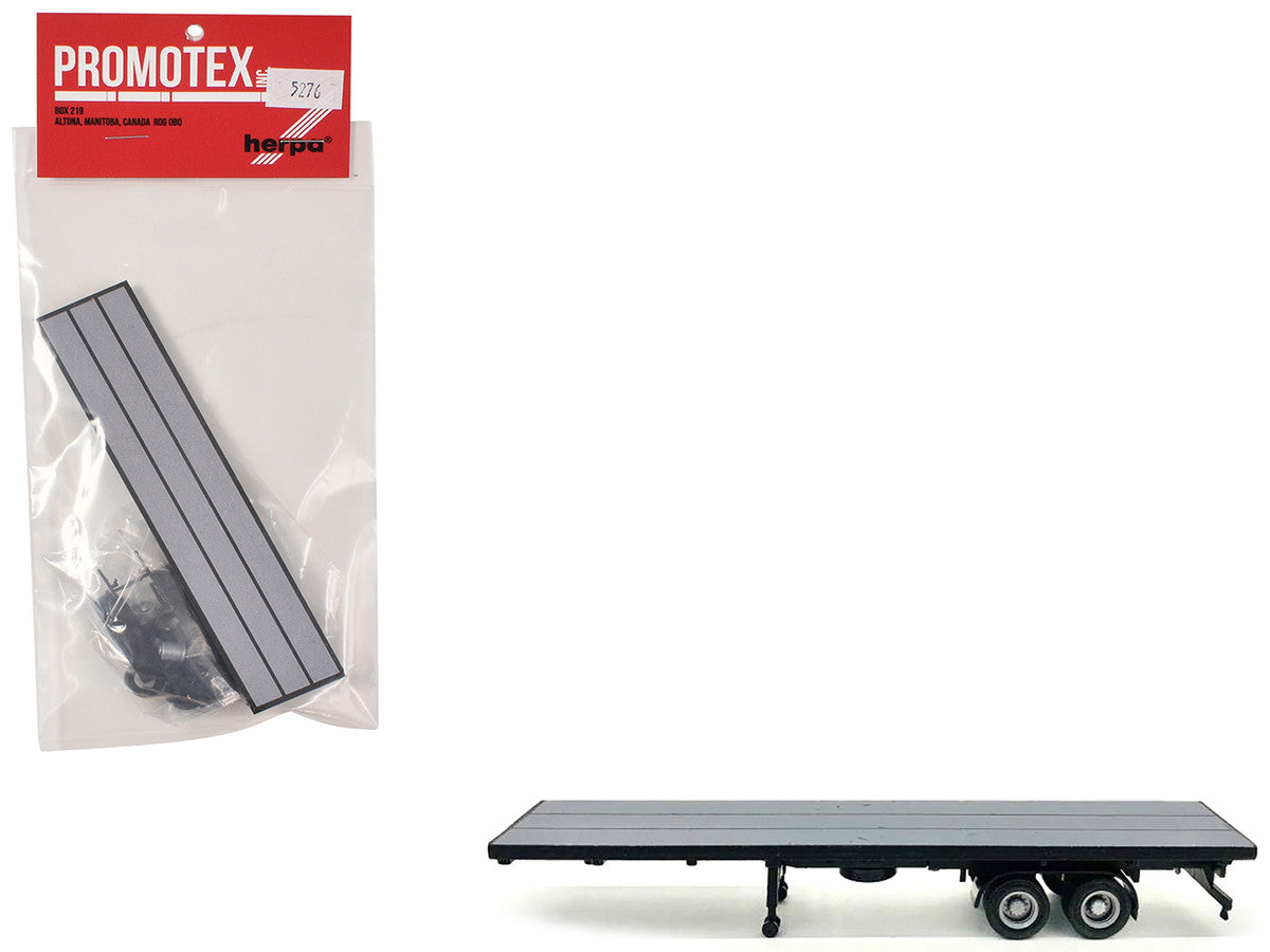 40ft Flatbed Trailer Gray Top 1/87 (HO) Plastic Model by Promotex LuxuryLifeWay Online Store
