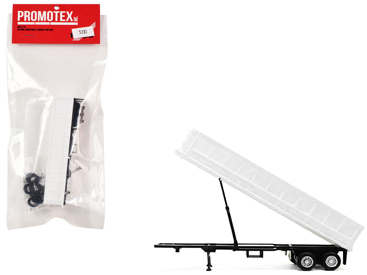 36ft Gravel Trailer White 1/87 (HO) Plastic Model by Promotex LuxuryLifeWay Online Store