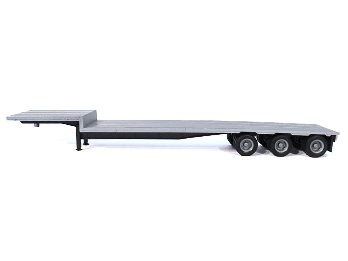 3-Axle Dropdeck Flatbed Trailer Silver Top 1/87 (HO) Plastic Model by Promotex LuxuryLifeWay Online Store