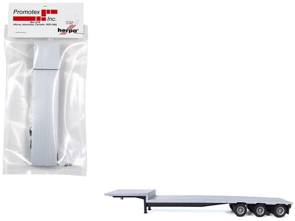 3-Axle Dropdeck Flatbed Trailer Silver Top 1/87 (HO) Plastic Model by Promotex LuxuryLifeWay Online Store