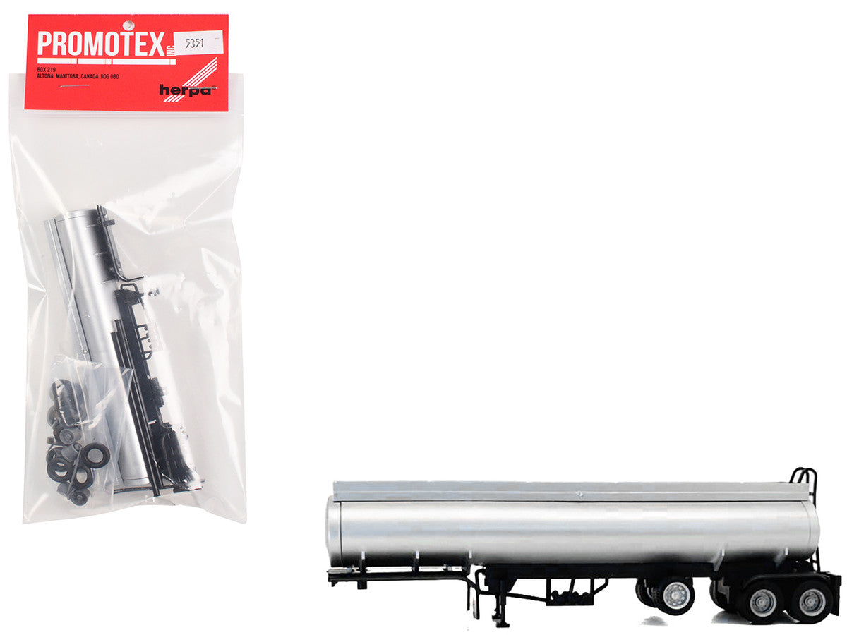Tag-Axle Elliptical Tanker Trailer Silver 1/87 (HO) Plastic Model by Promotex LuxuryLifeWay Online Store