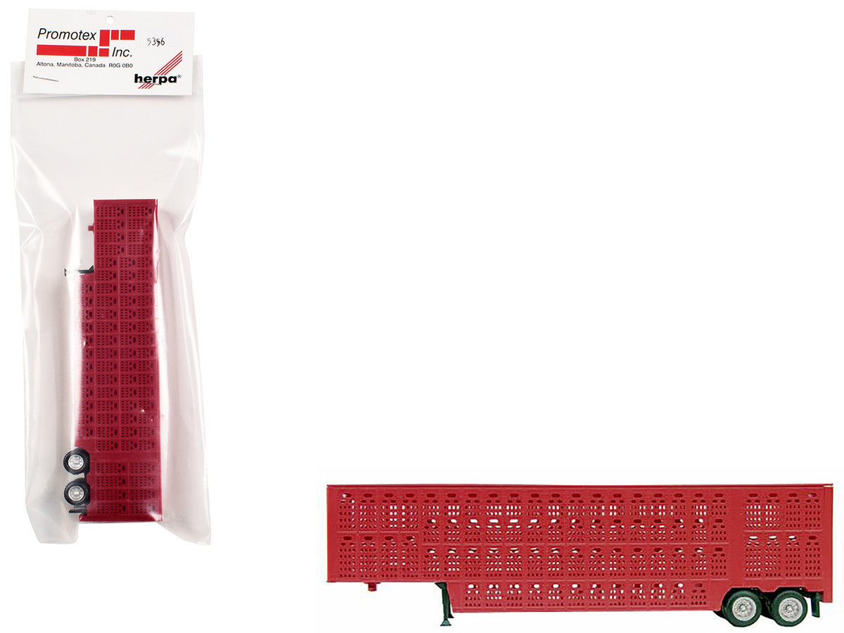 Livestock Trailer Red 1/87 (HO) Plastic Model by Promotex LuxuryLifeWay Online Store