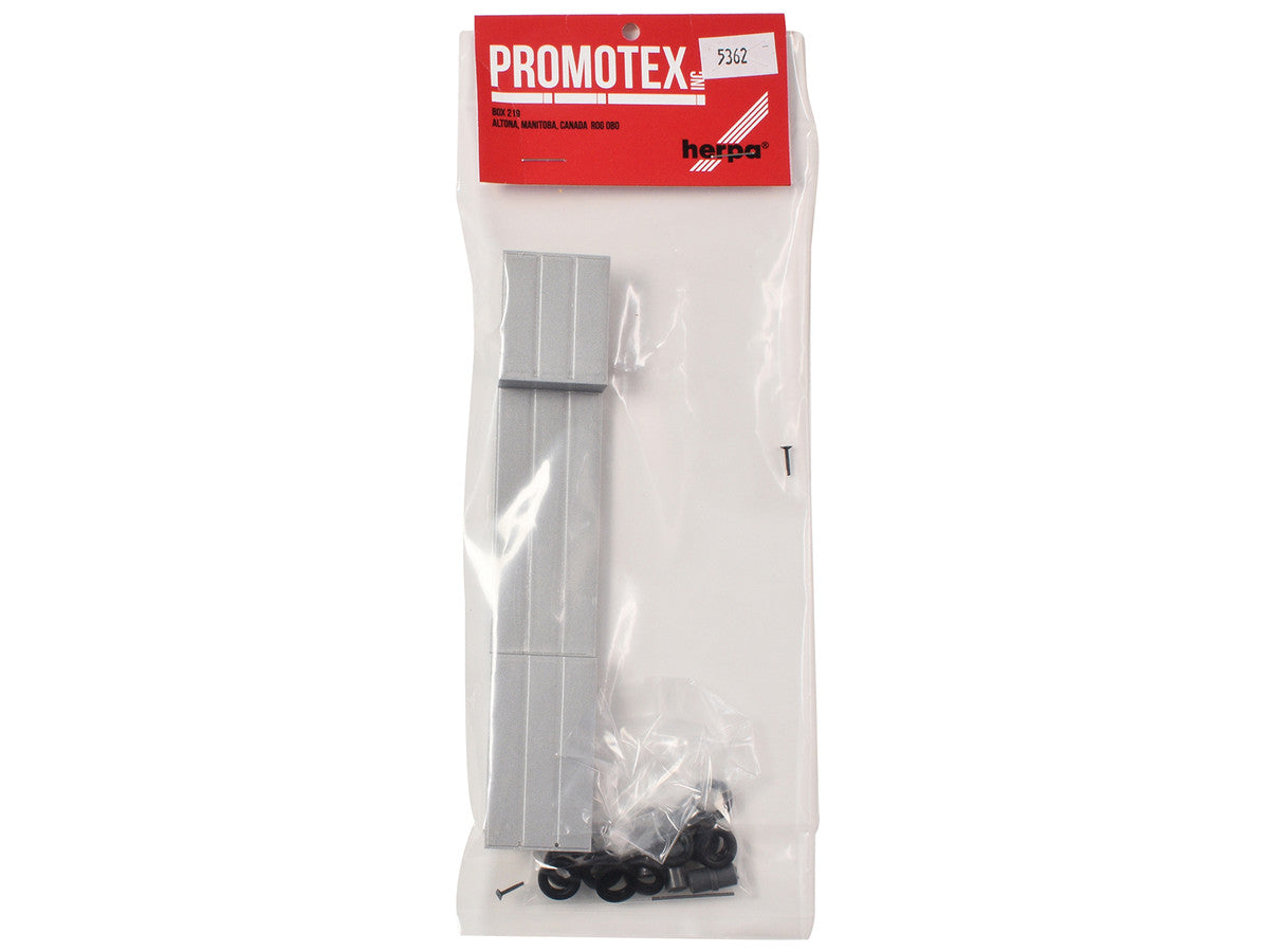 3-Axle Double-Drop Flatbed Trailer Silver Top 1/87 (HO) Plastic Model by Promotex LuxuryLifeWay Online Store