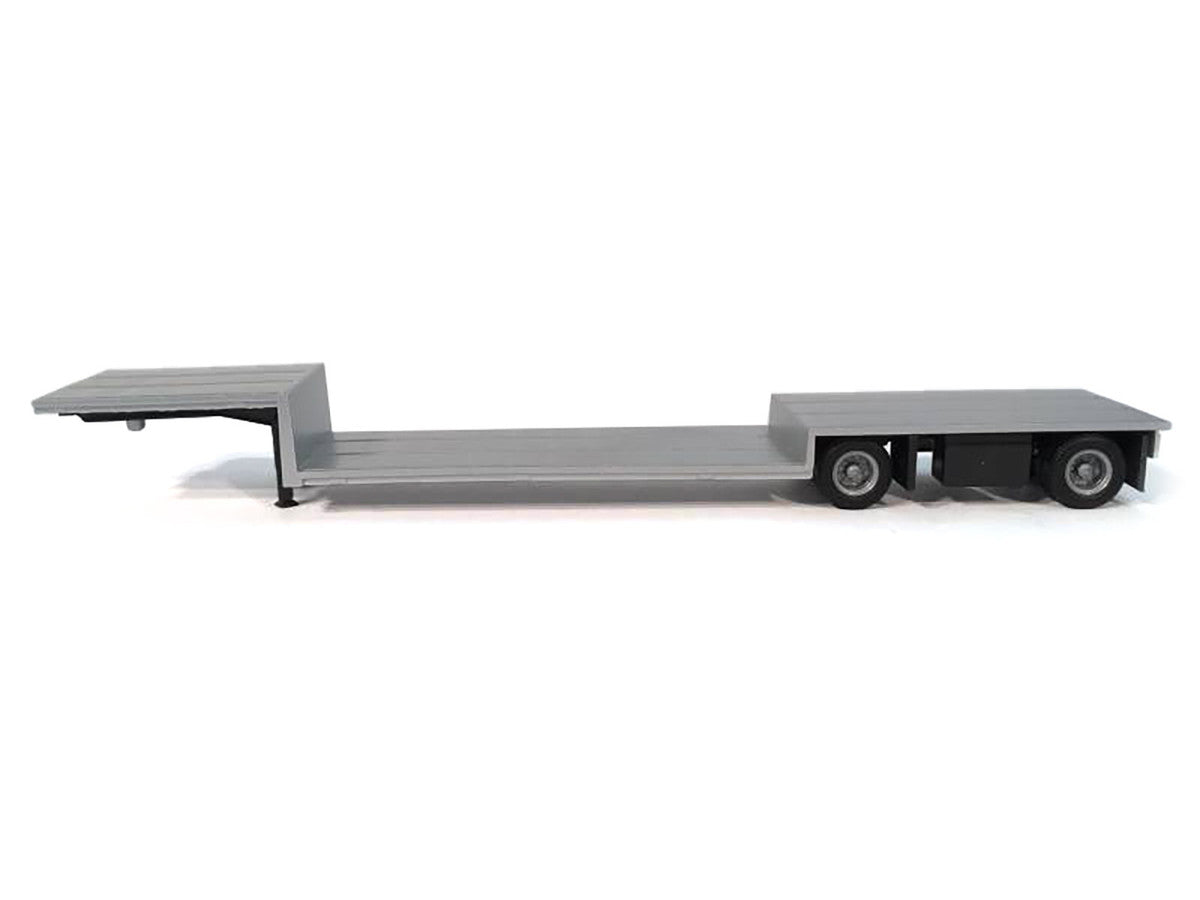 Spread Axle Double-Drop Flatbed Trailer Silver Top 1/87 (HO) Plastic Model by Promotex LuxuryLifeWay Online Store