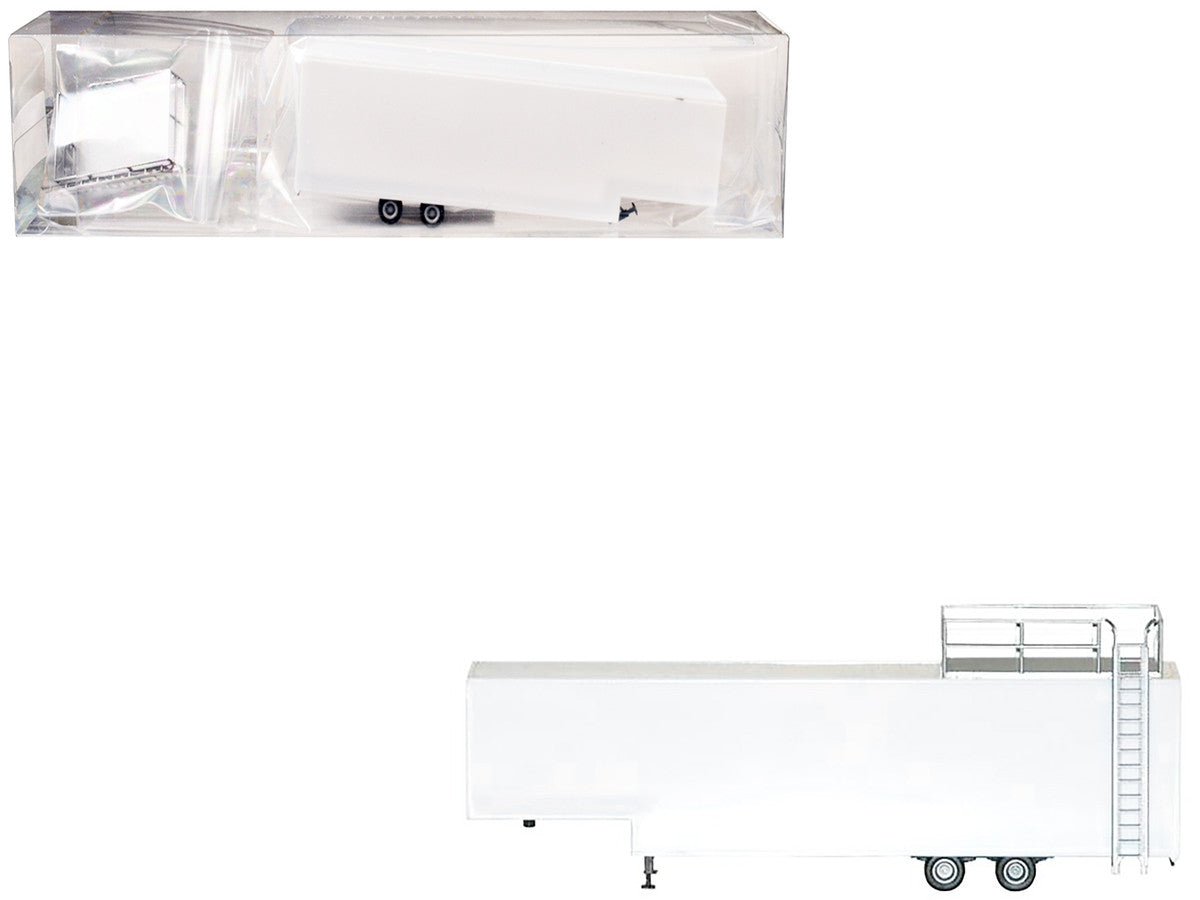 Race Horse Transport Trailer White 1/87 (HO) Plastic Model by Promotex LuxuryLifeWay Online Store