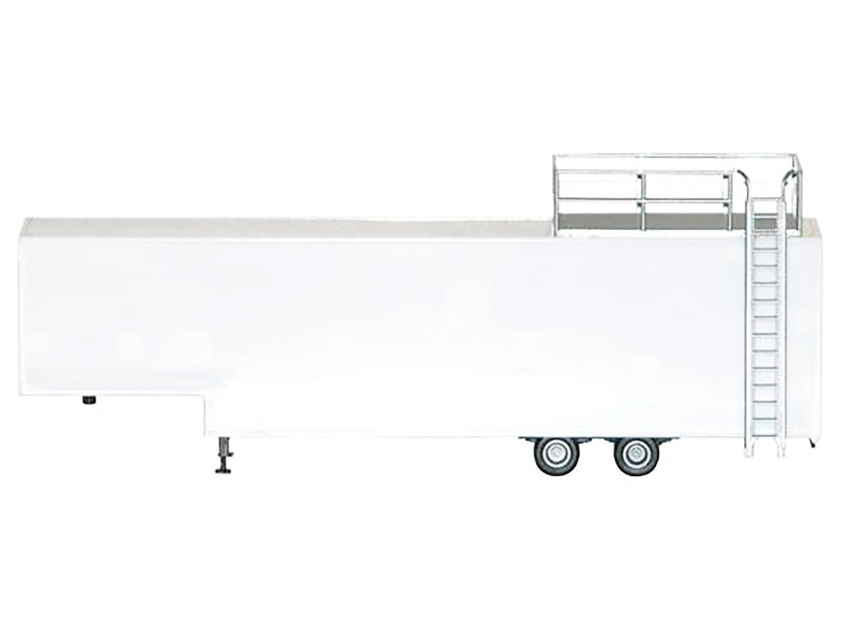 Race Horse Transport Trailer White 1/87 (HO) Plastic Model by Promotex LuxuryLifeWay Online Store