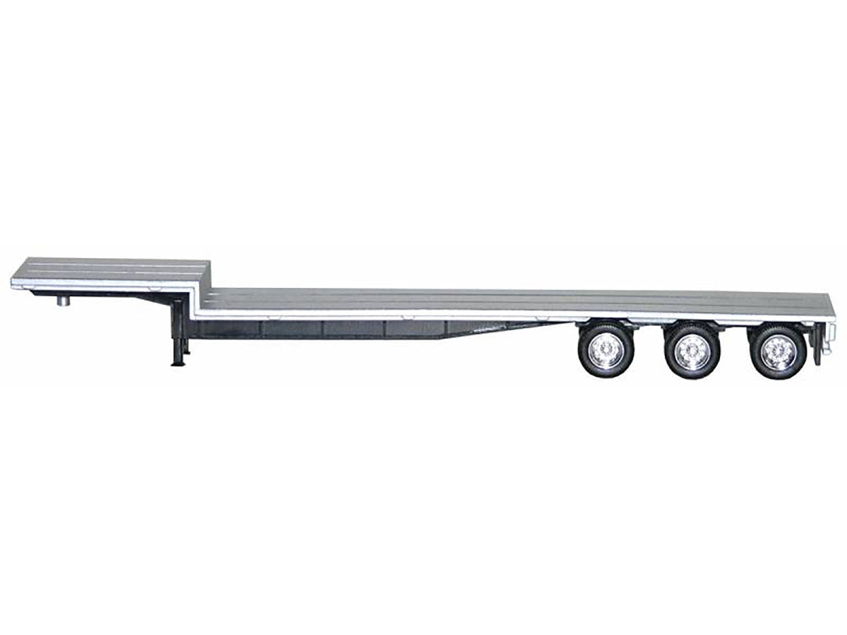 48ft 3-Axle Drop Deck Trailer with Chrome Wheels and Silver Top 1/87 (HO) Plastic Model by Promotex LuxuryLifeWay Online Store
