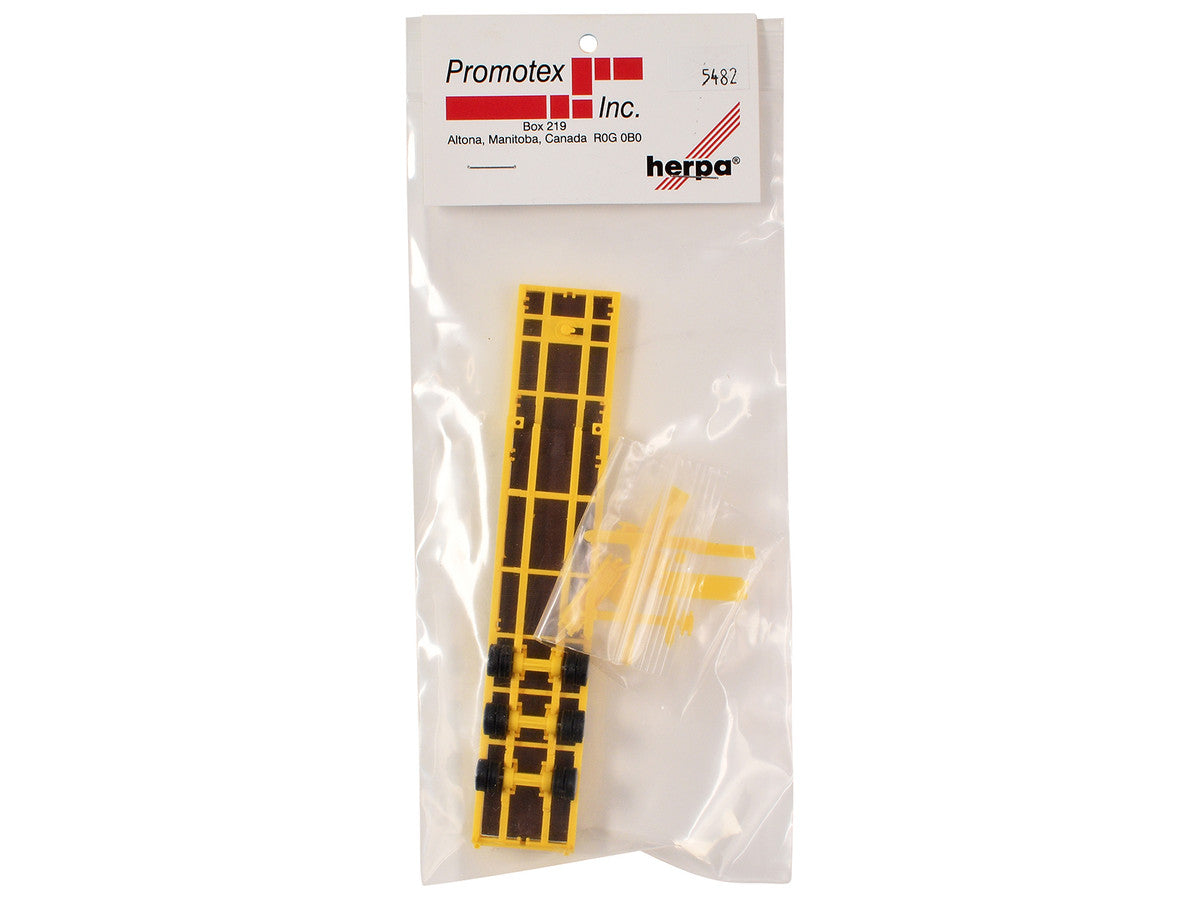 3-Axle Step Deck Equipment Trailer with Ramps Yellow 1/87 (HO) Plastic Model by Promotex LuxuryLifeWay Online Store