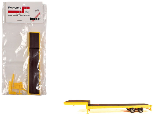2-Axle Step Deck Equipment Trailer with Ramps Yellow 1/87 (HO) Plastic Model by Promotex LuxuryLifeWay Online Store