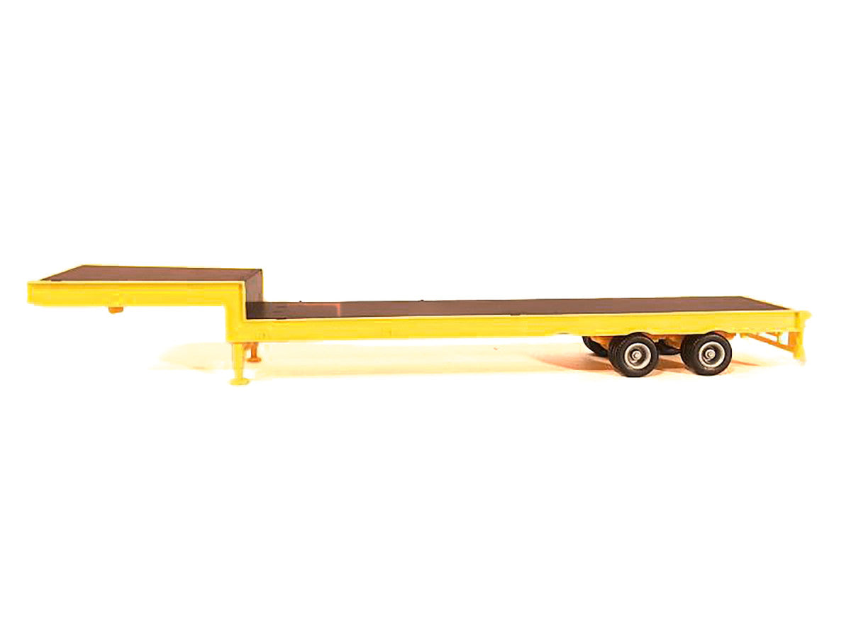 2-Axle Step Deck Equipment Trailer with Ramps Yellow 1/87 (HO) Plastic Model by Promotex LuxuryLifeWay Online Store