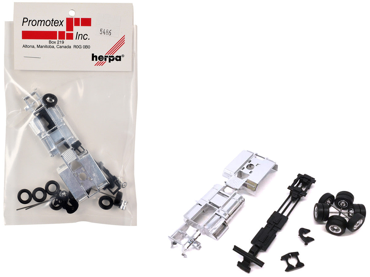 Chrome Chassis Kit for Kenworth or Peterbilt Cab 1/87 (HO) Plastic Model by Promotex LuxuryLifeWay Online Store