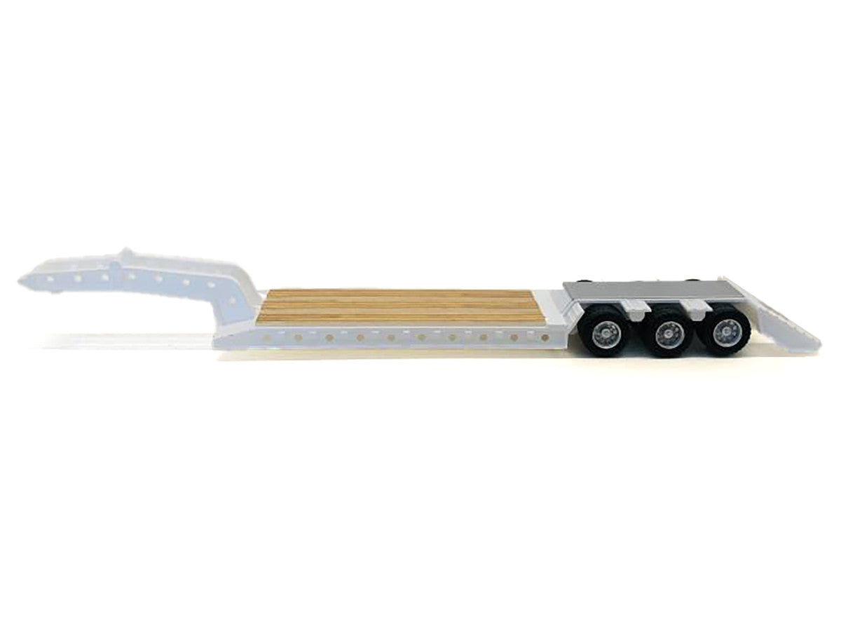 3-Axle Heavy Equipment Lowboy Trailer White 1/87 (HO) Plastic Model by Promotex LuxuryLifeWay Online Store