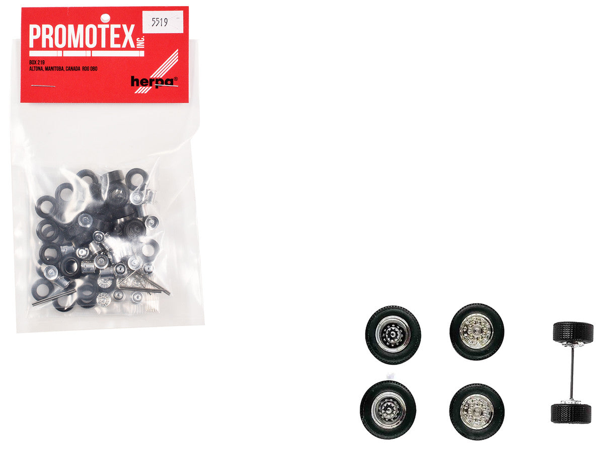 Super Singles with Fronts Sets of Wheels (10 Sets) 1/87 (HO) Plastic Model by Promotex LuxuryLifeWay Online Store