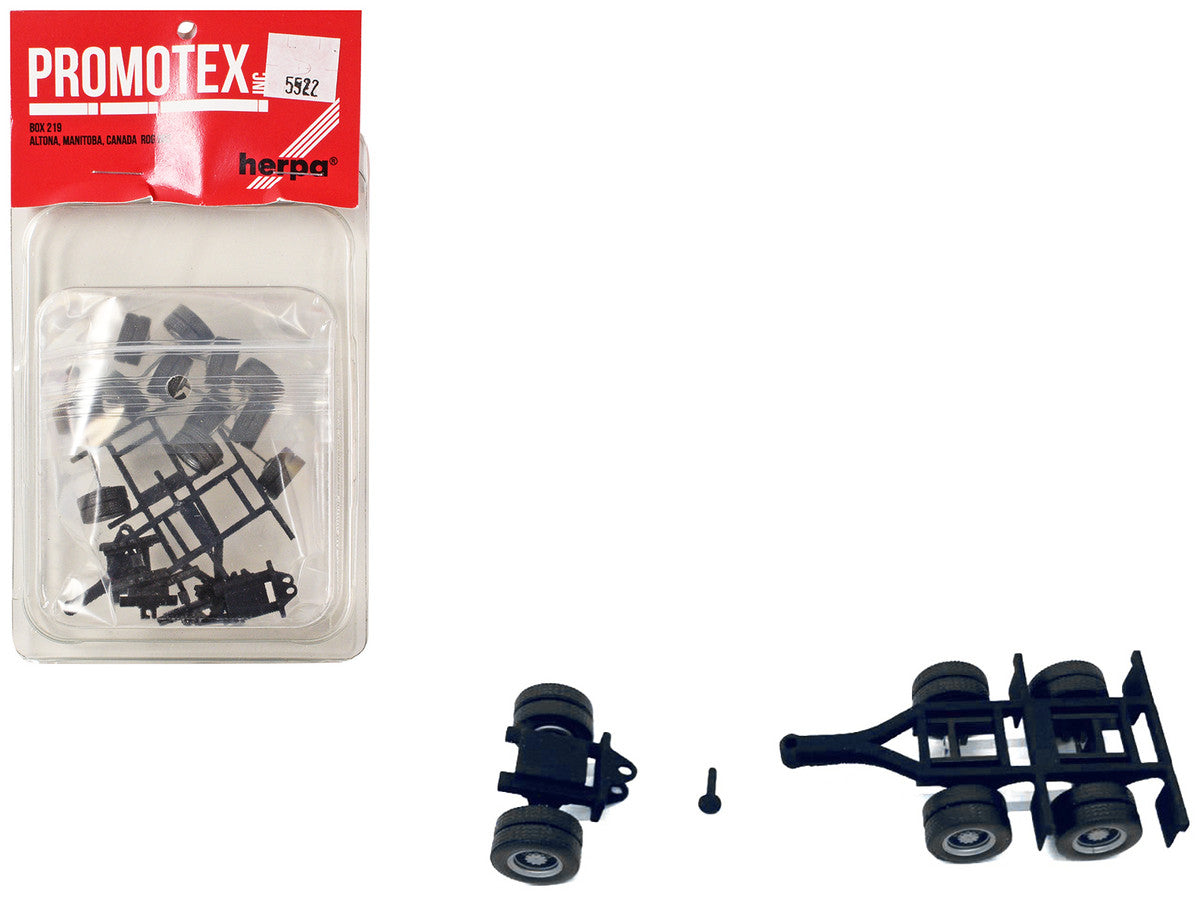 Lowboy Dual Axle Booster with Integrated Rear Axle and Fenders (2 Sets) 1/87 (HO) Plastic Model by Promotex LuxuryLifeWay Online Store