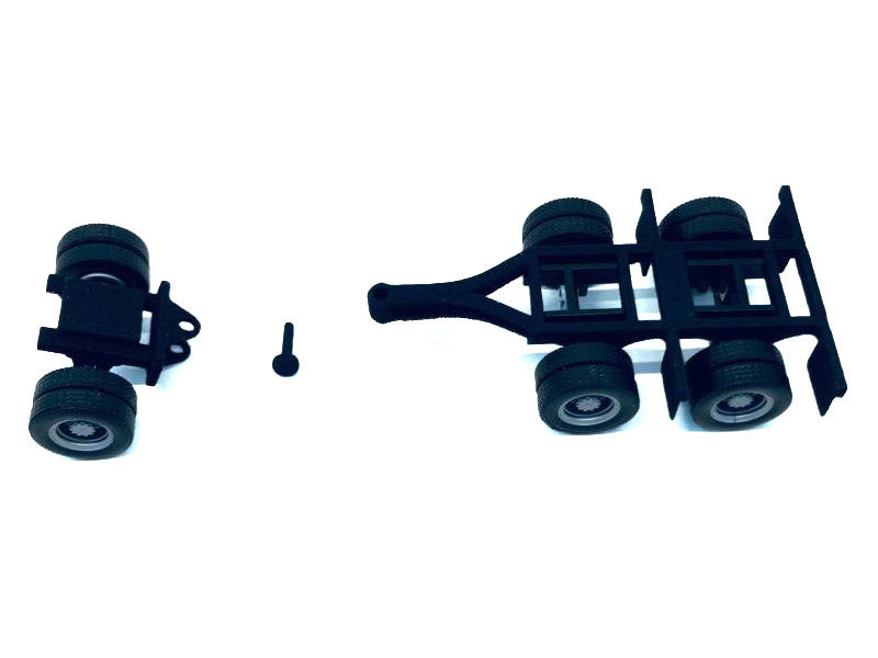 Lowboy Dual Axle Booster with Integrated Rear Axle and Fenders (2 Sets) 1/87 (HO) Plastic Model by Promotex LuxuryLifeWay Online Store