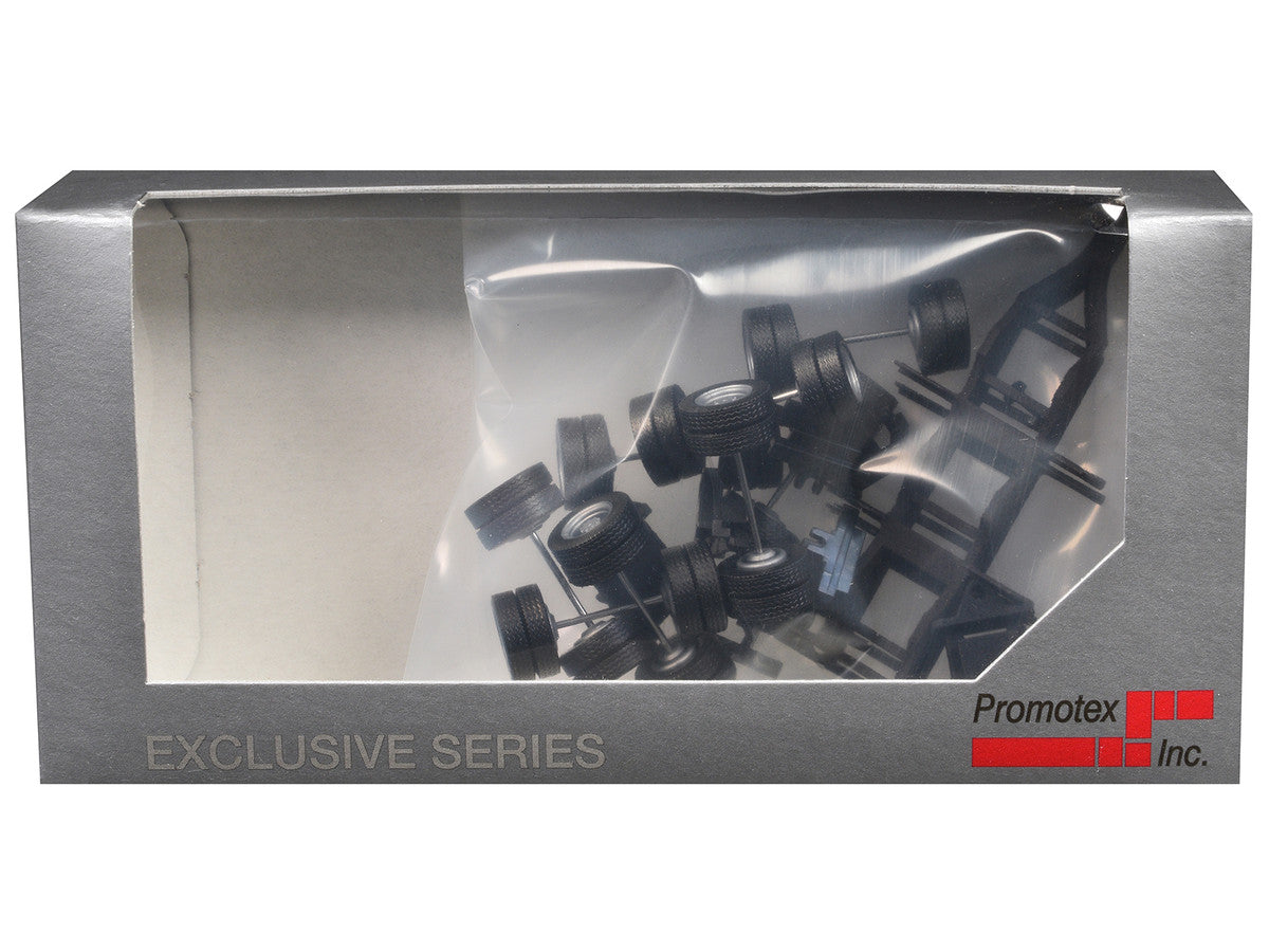 Lowboy Dual Axle Booster with Integrated Rear Axle (2 Sets) 1/87 (HO) Plastic Model by Promotex LuxuryLifeWay Online Store