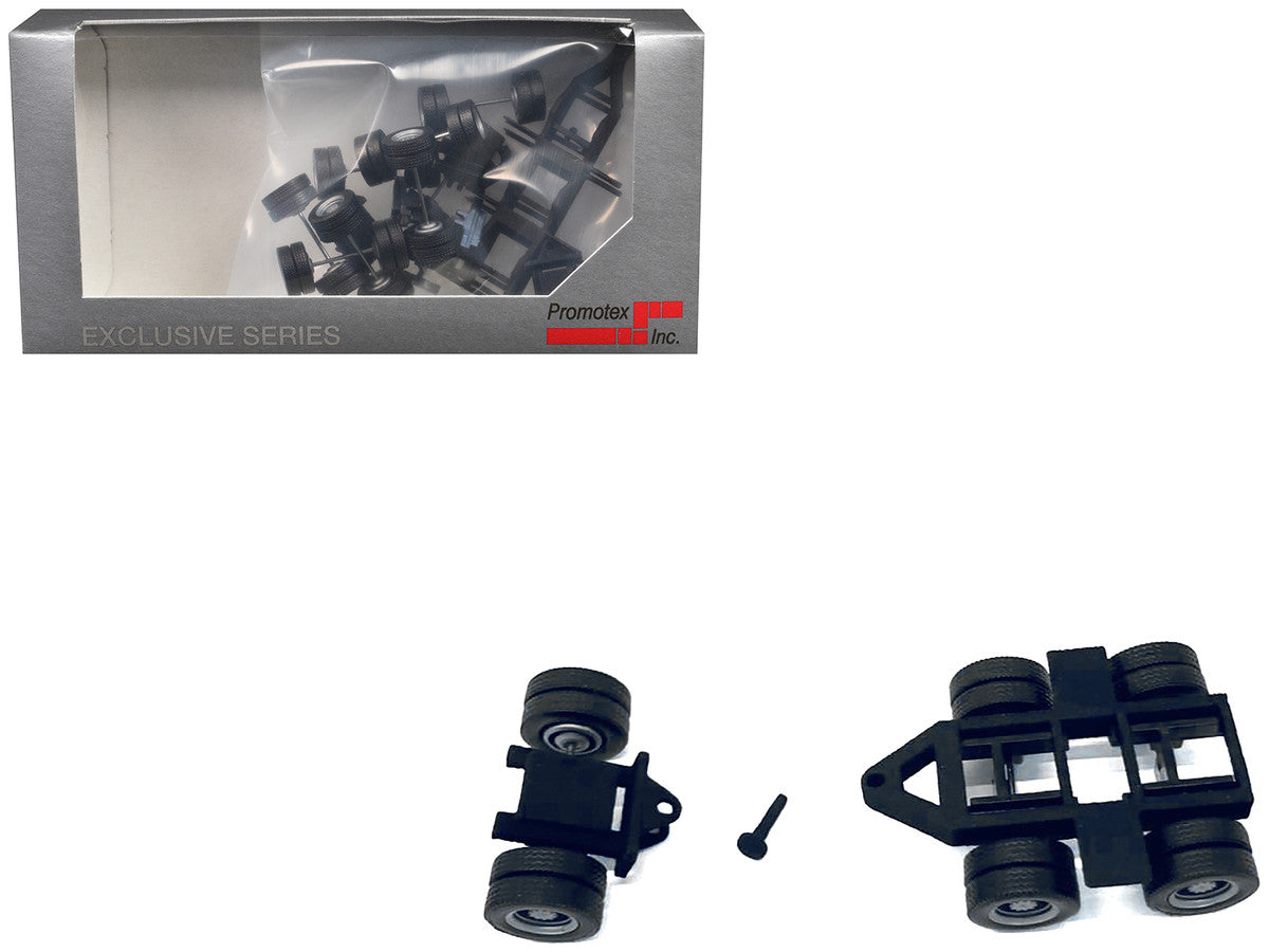 Lowboy Dual Axle Booster with Integrated Rear Axle (2 Sets) 1/87 (HO) Plastic Model by Promotex LuxuryLifeWay Online Store