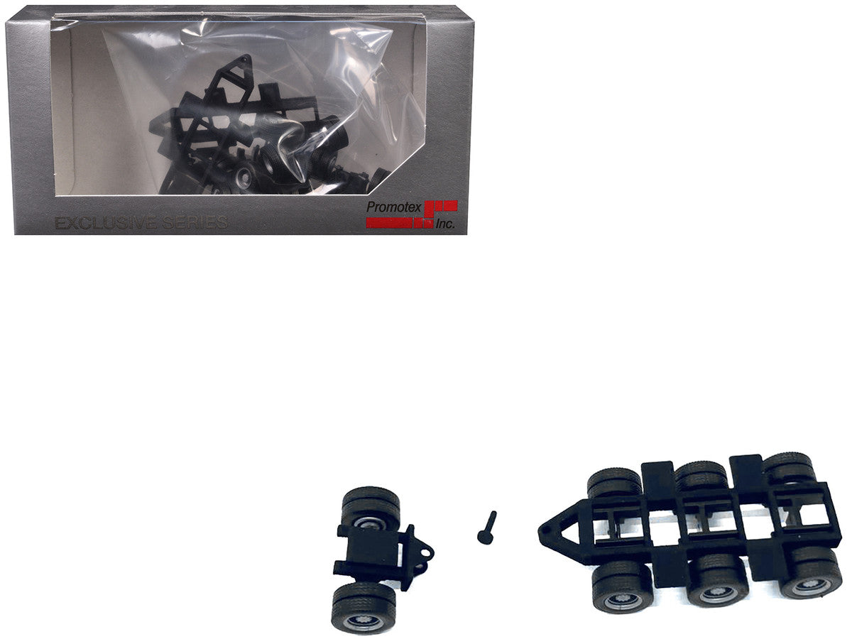 Lowboy Tri-Axle Booster with Integrated Rear Axle (2 Sets) 1/87 (HO) Plastic Model by Promotex LuxuryLifeWay Online Store