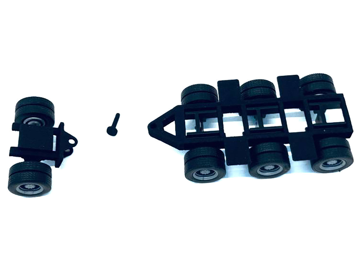 Lowboy Tri-Axle Booster with Integrated Rear Axle (2 Sets) 1/87 (HO) Plastic Model by Promotex LuxuryLifeWay Online Store