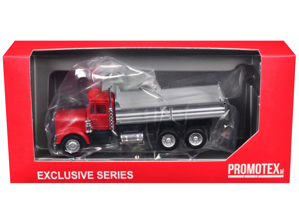 Peterbilt Dump Truck with Red Cab 1/87 (HO) Plastic Model by Promotex LuxuryLifeWay Online Store