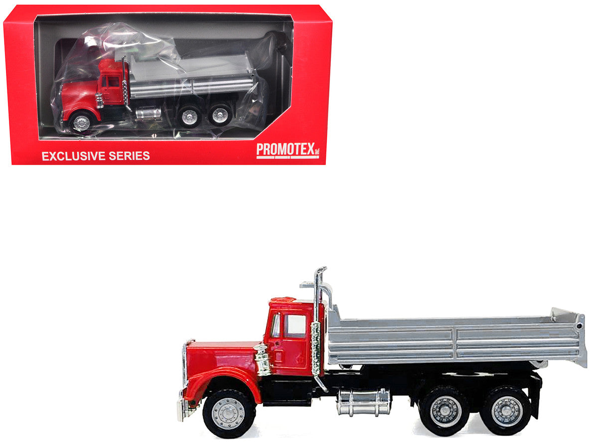 Peterbilt Dump Truck with Red Cab 1/87 (HO) Plastic Model by Promotex LuxuryLifeWay Online Store
