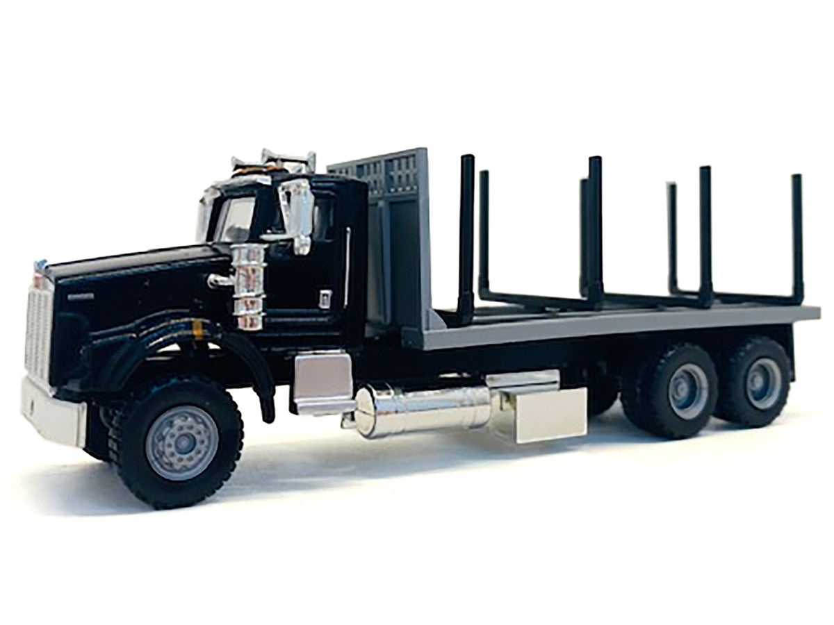 Kenworth T800 Stake Bed Truck Black 1/87 (HO) Plastic Model Car by Promotex LuxuryLifeWay Online Store