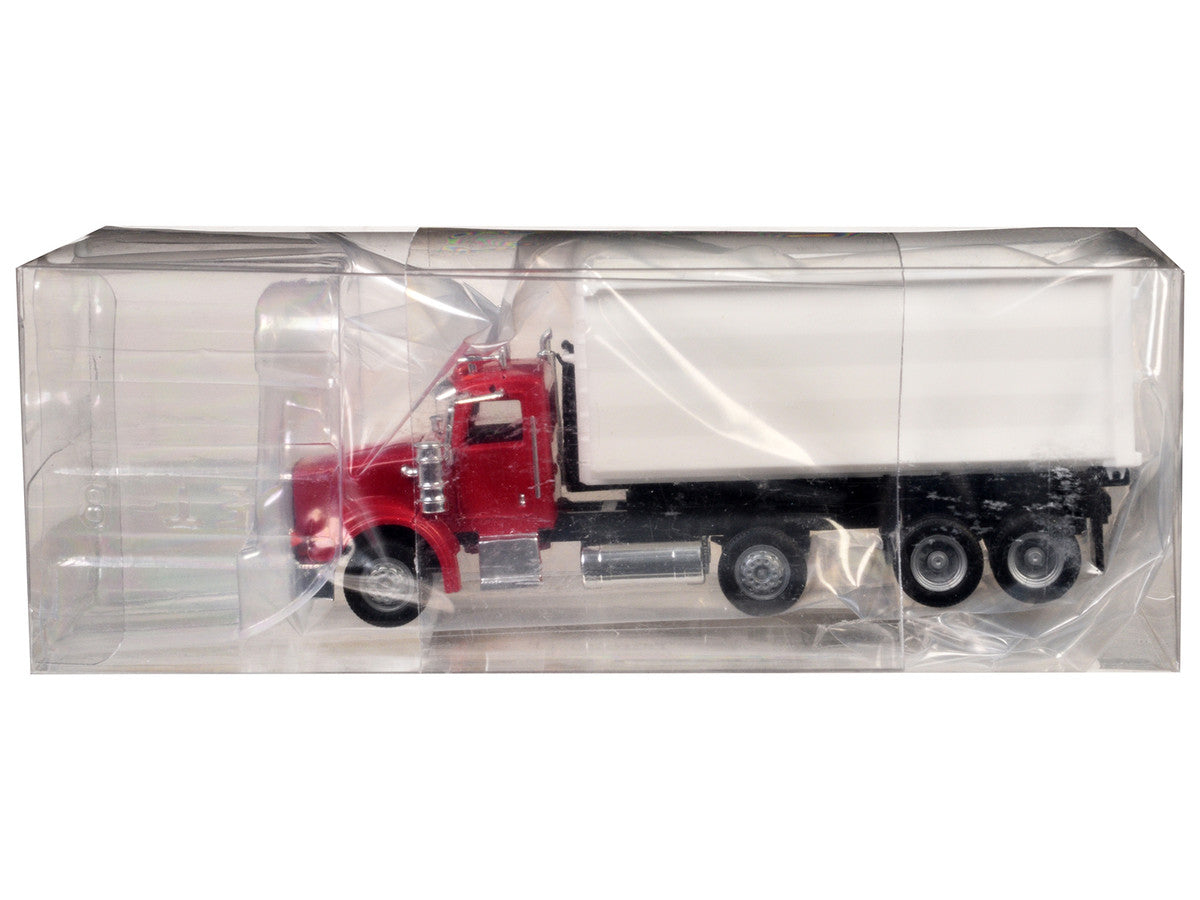 Peterbilt 367 Roll-Off Dump Truck Red with White Box 1/87 (HO) Plastic Model Car by Promotex LuxuryLifeWay Online Store