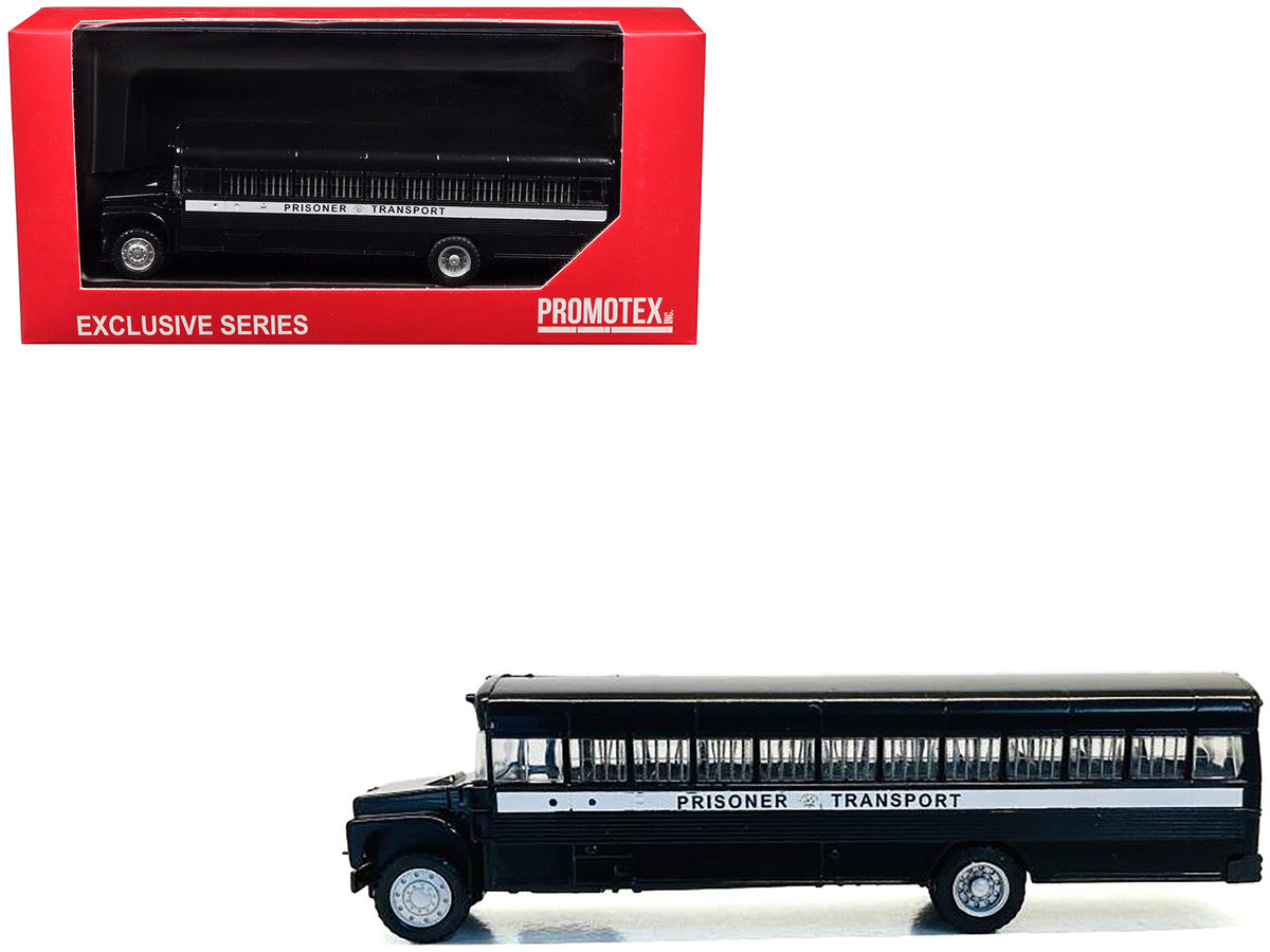 Prisoner Transport Bus Black 1/87 (HO) Plastic Model Car by Promotex LuxuryLifeWay Online Store