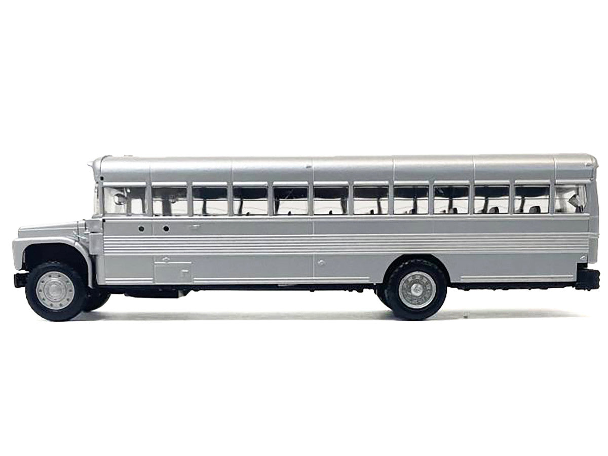 School Bus Silver Metallic 1/87 (HO) Plastic Model by Promotex LuxuryLifeWay Online Store