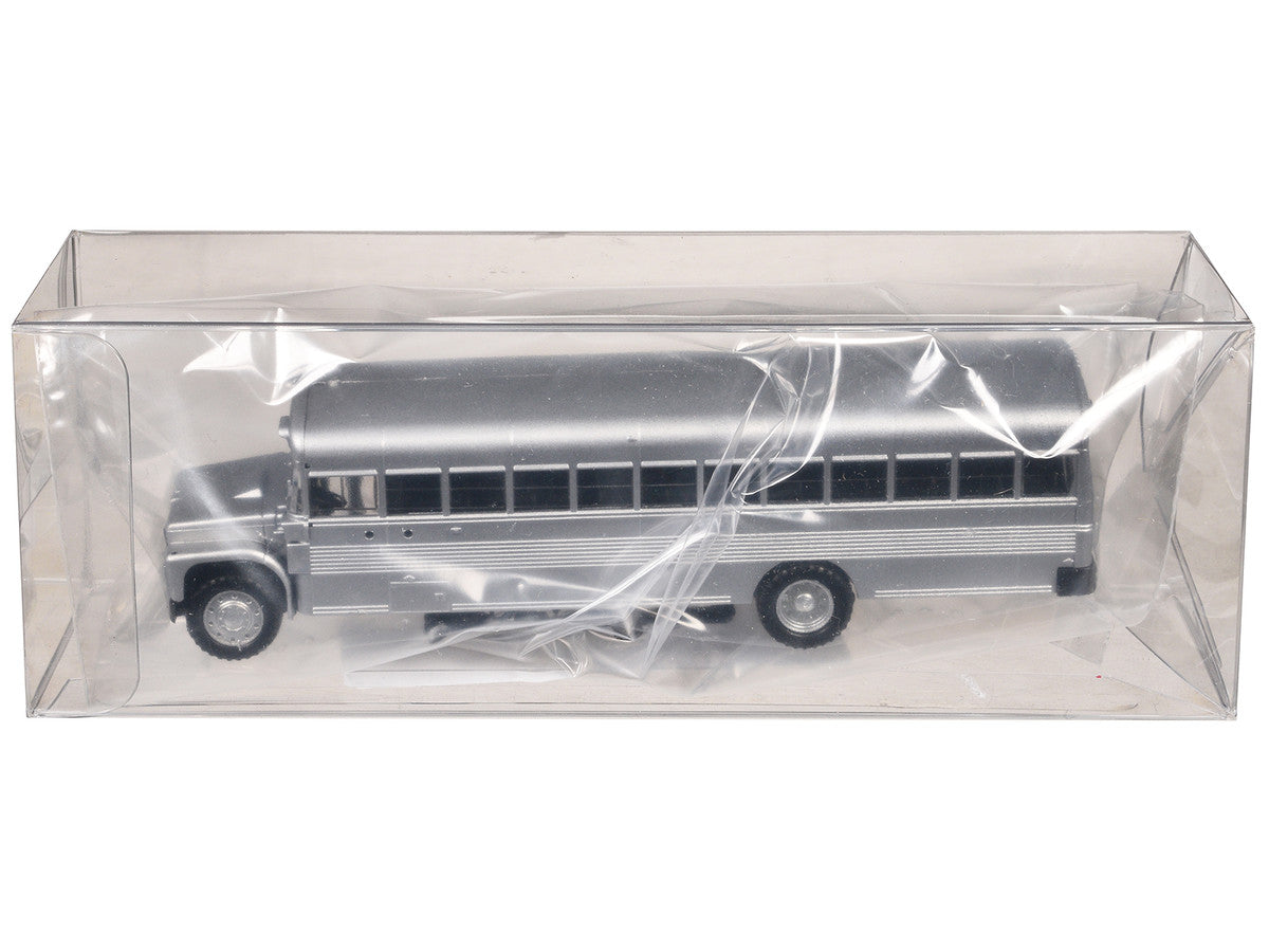 School Bus Silver Metallic 1/87 (HO) Plastic Model by Promotex LuxuryLifeWay Online Store
