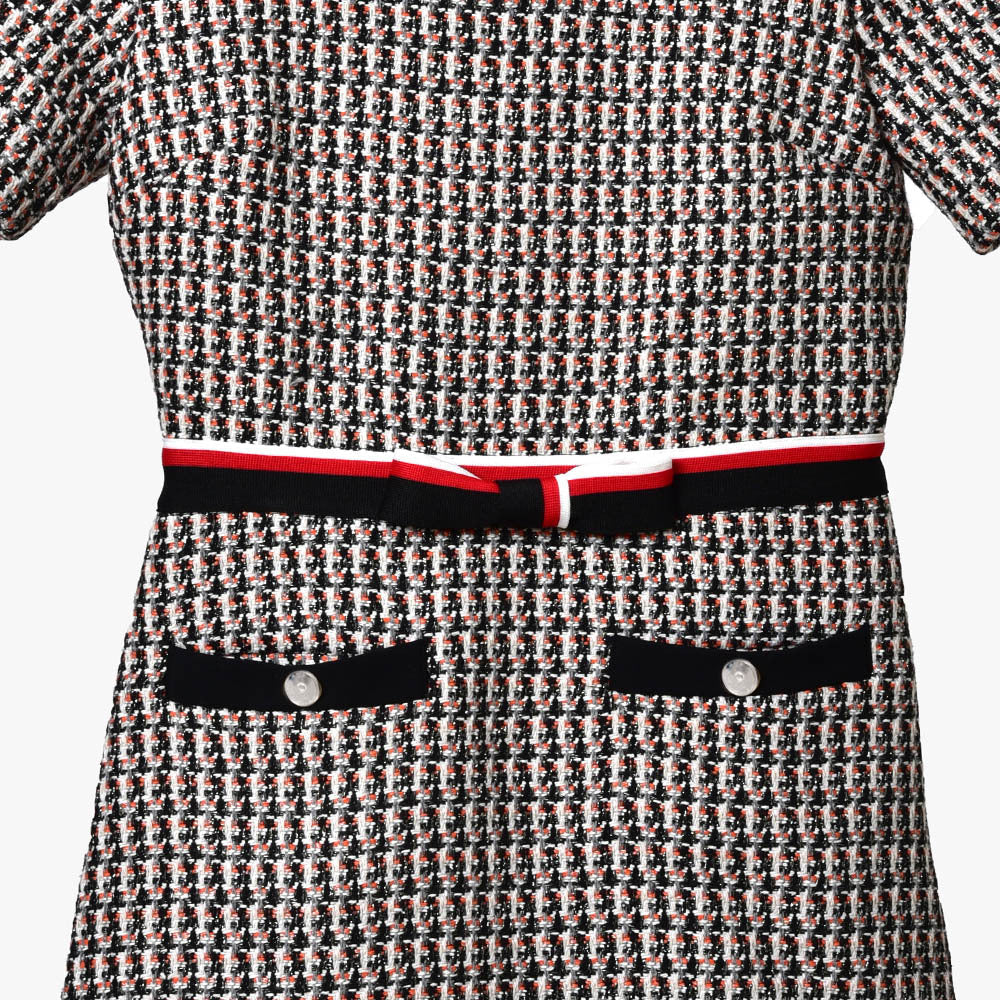 Plaid Woven Tweed Dress Women NorixaFashion.com