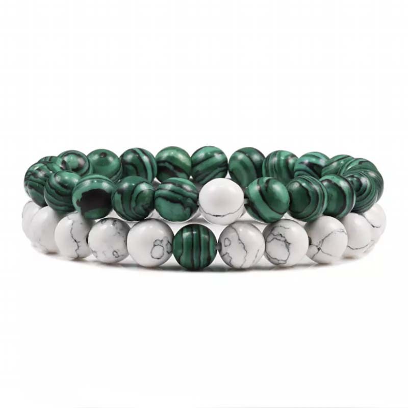 Natural Volcanic Stone White Pine Red Pine Tiger Eye Beaded Set LadyShow.Store