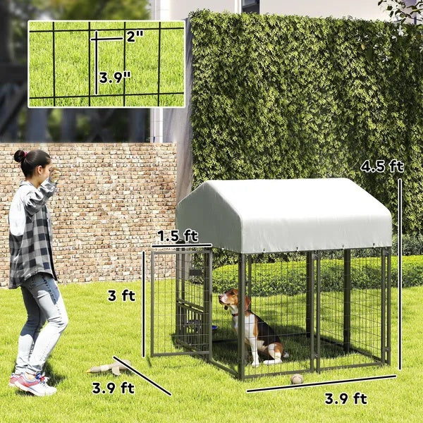 Welded Wire Outdoor Dog Kennel With Rotating & 4 Levels Adjustable Bowls Best YouTube Store