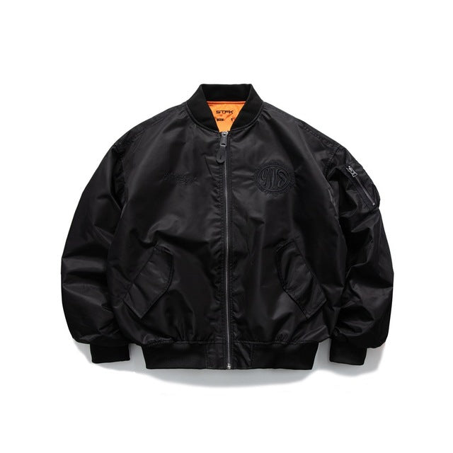 Men's Oversized Hip Hop Bomber Jacket for Spring/Fall Pi-Mart